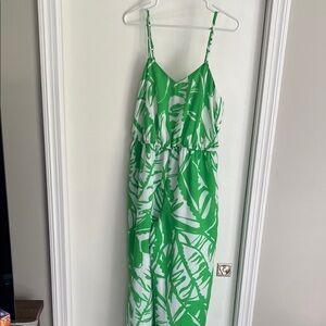 Lilly Pulitzer for Target Green and White Tropical Jumpsuit